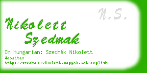 nikolett szedmak business card